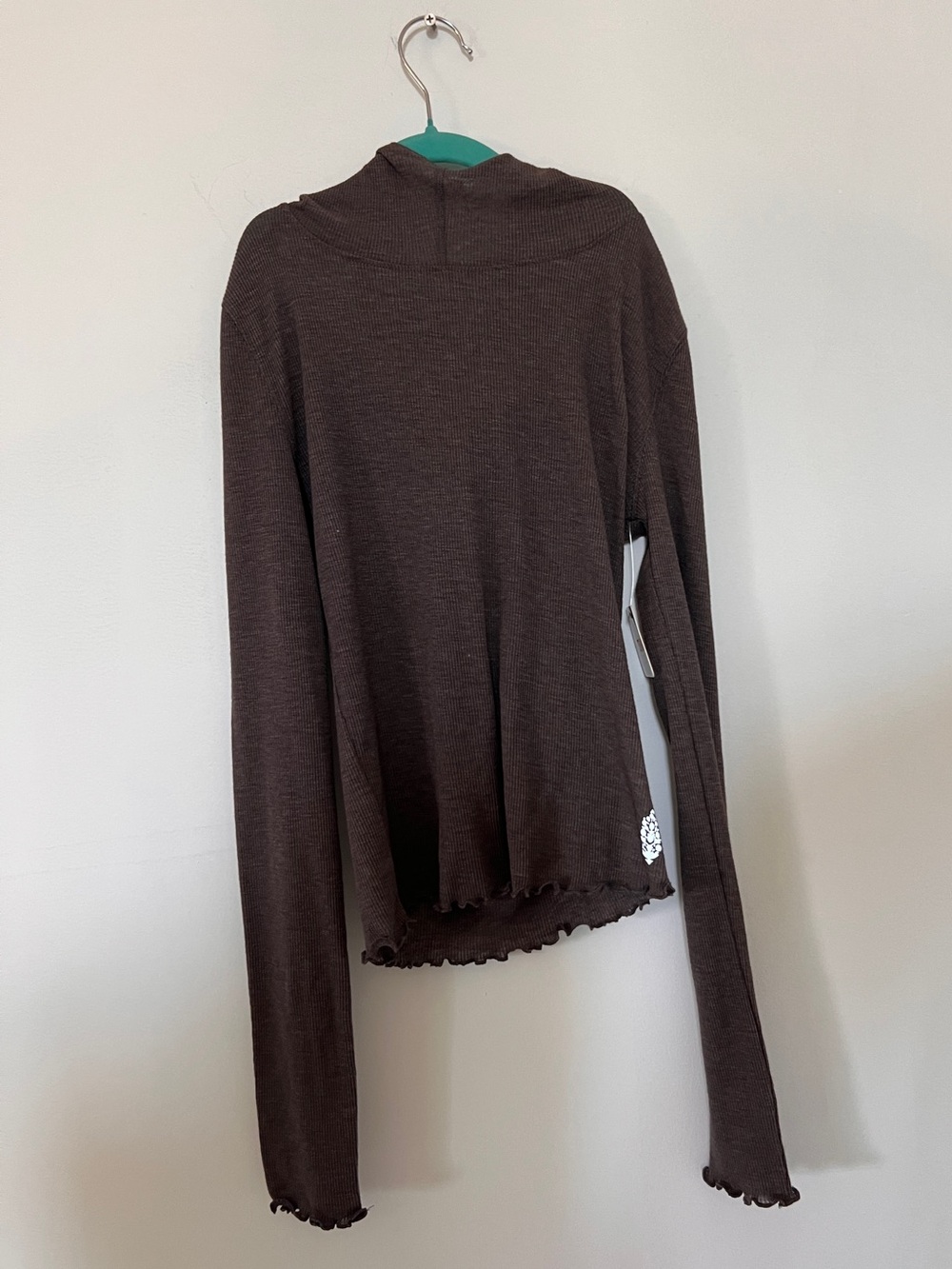 New❤️Fp movement S Brown Long-Sleeve Lightweight Mock Neck Top
